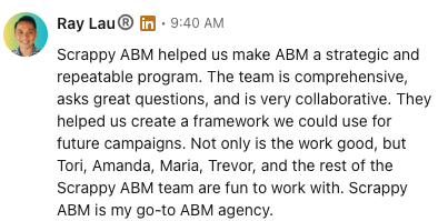 Kind words from Ray Lau